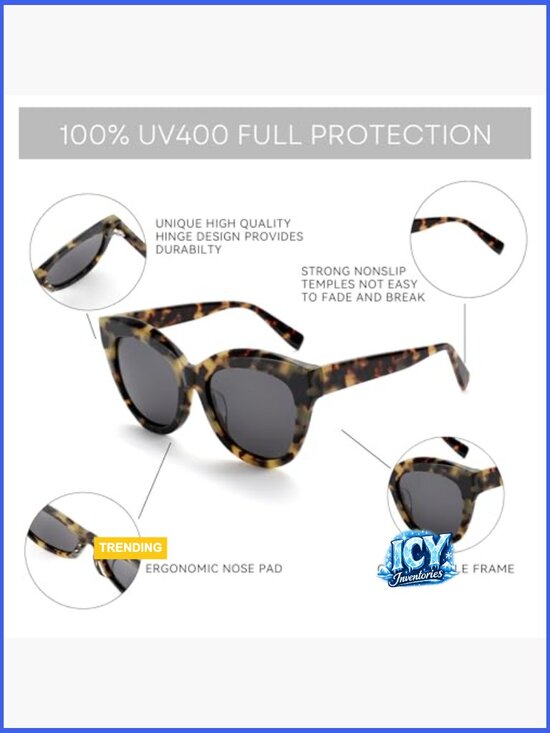 Polarized Cateye Sunglasses with UV400 Protection